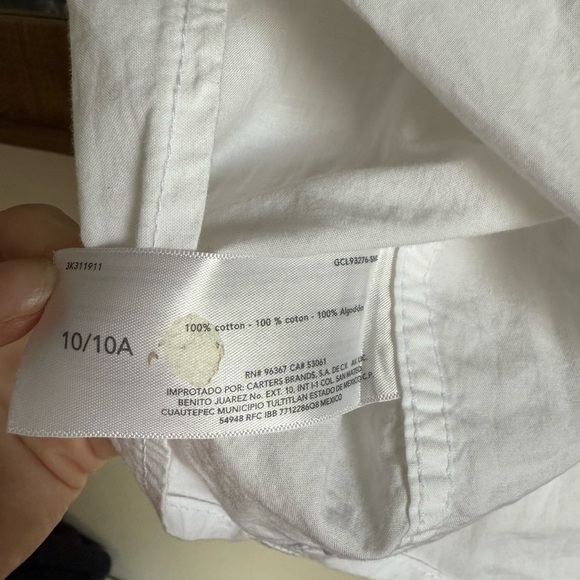 Oshkosh White Button Up Shirt Longsleeve Boys Size 10 Formal Wedding School - Picture 7 of 8